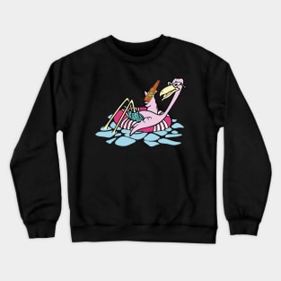 'Beer Lover Flamingo' Funny Flamingo Bird Crewneck Sweatshirt